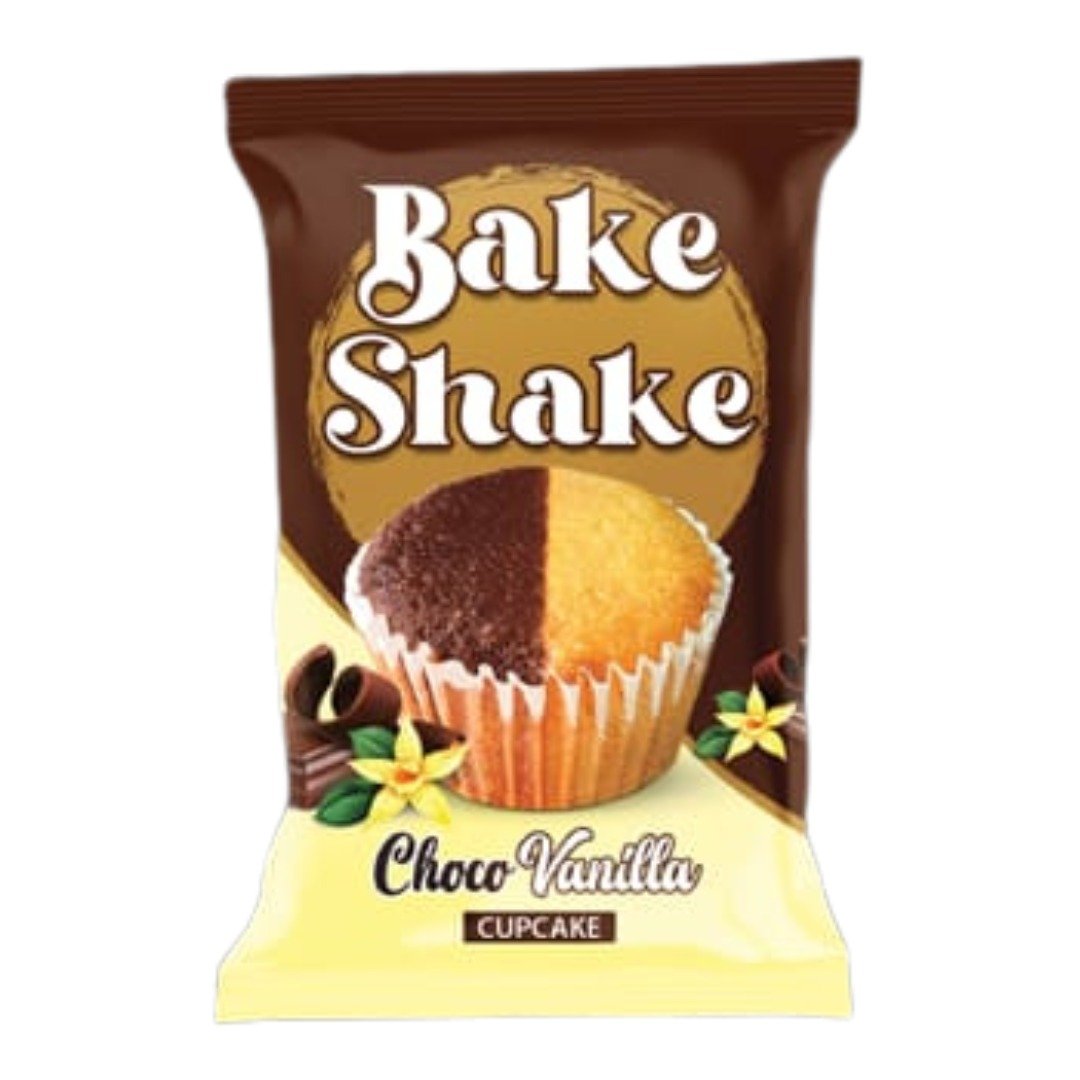 Bake Shake Chocolate Vanilla Center Filled  Cup Cake (2 in 1)