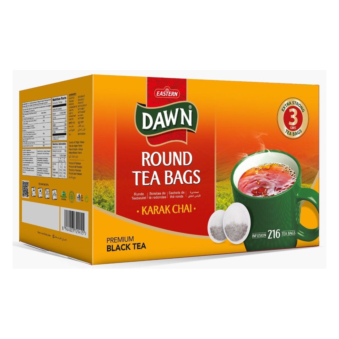 Eastern Dawn Round Tea Bags – Karak Chai (216 Tea Bags)