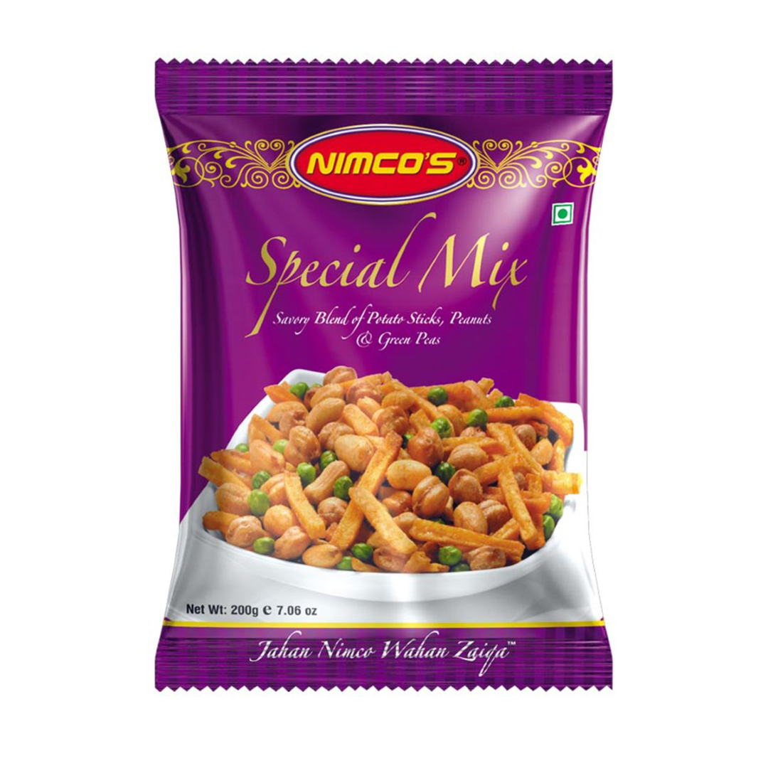 Nimco’s Special Mix – Savoury Blend of Potato Sticks, Peanuts & Green Peas – 200 g